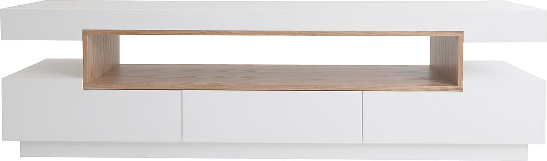 Miliboo Mueble TV blanco y madera LIVO