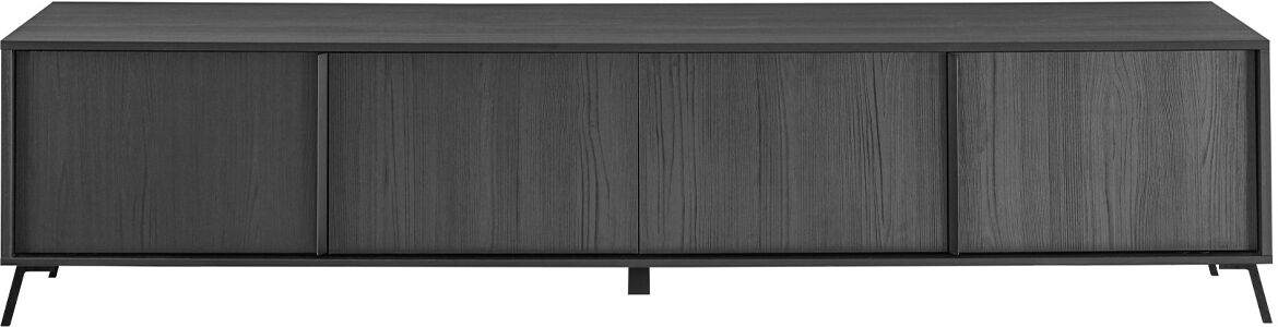 Miliboo Mueble TV de diseño con acabado negro mate 205 cm NEMA