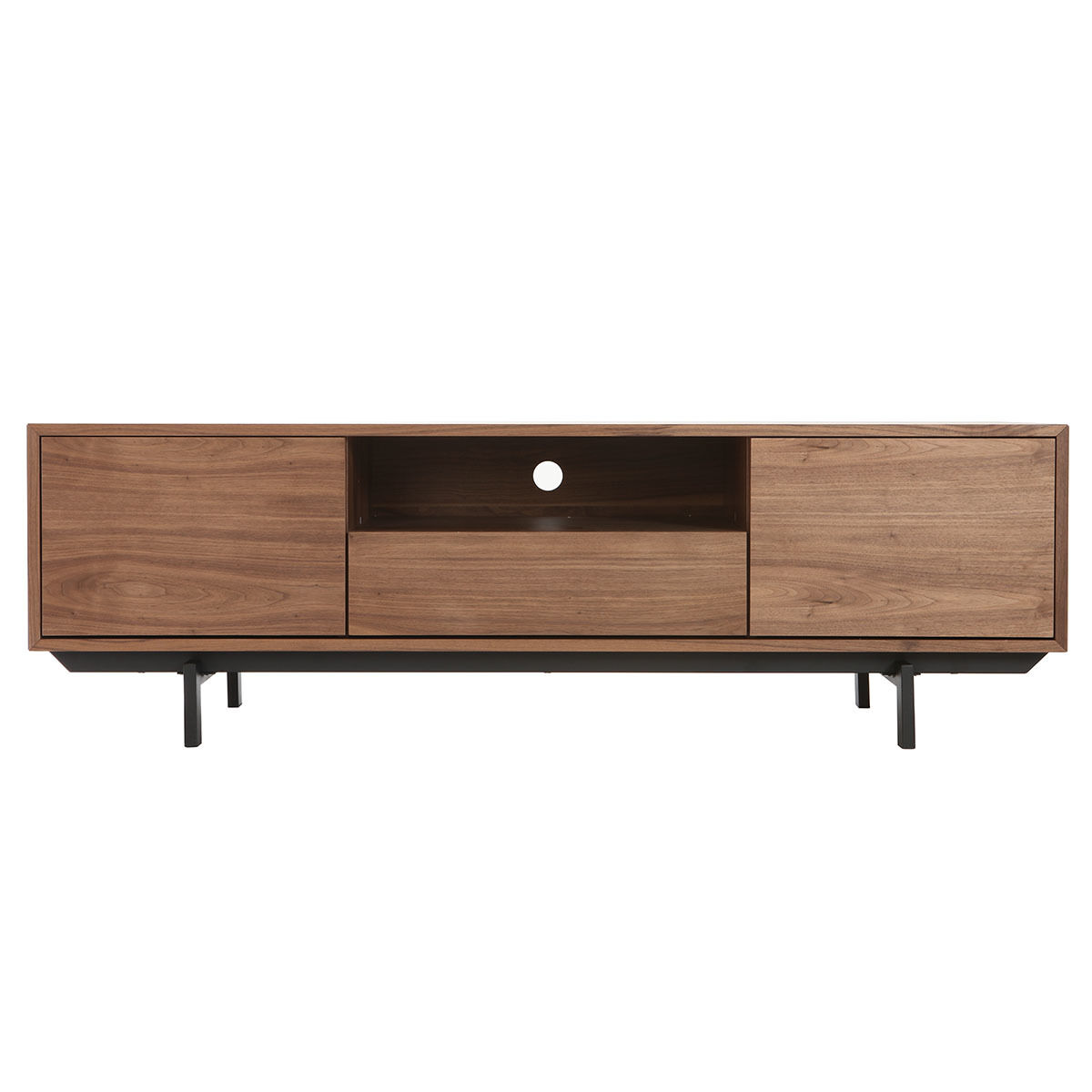 Miliboo Mueble TV diseño vintage 160cm nogal MANNY