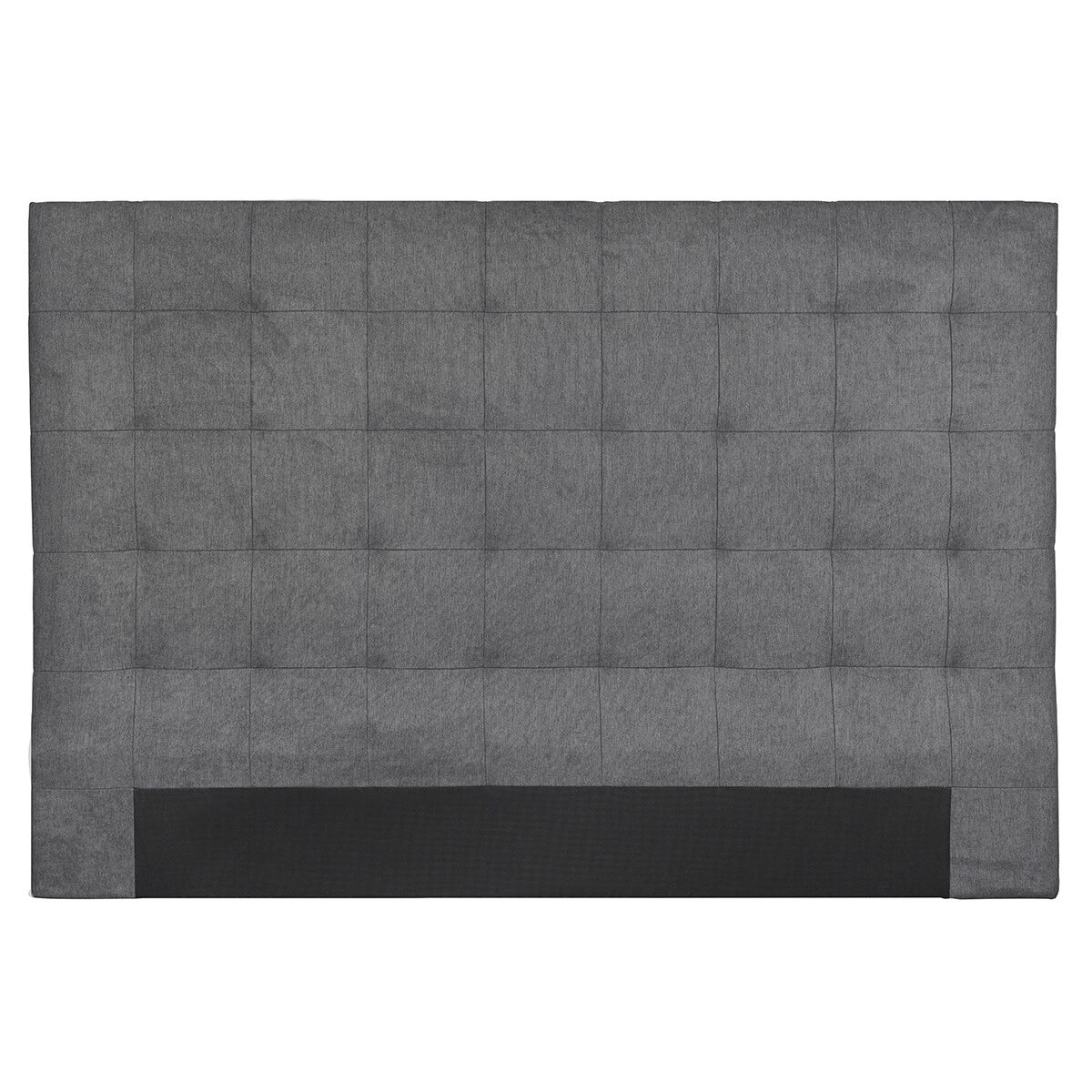 Miliboo Cabecero de cama en tela acolchada gris antracita 180 cm HALCIONA