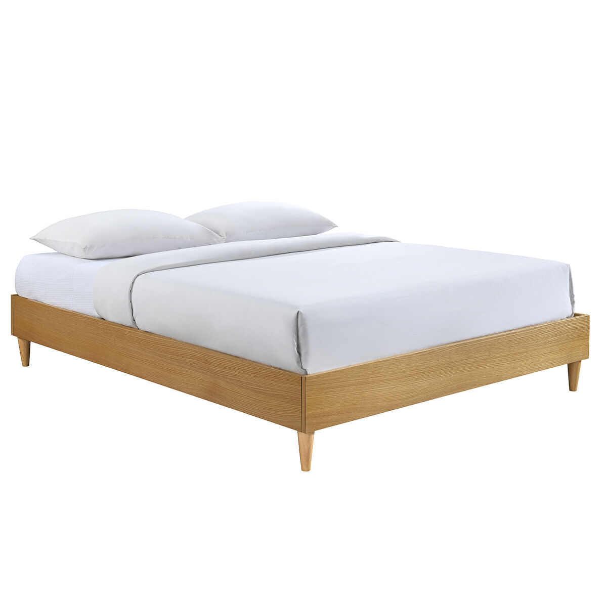 Miliboo Cama adulto 160 x 200 cm con somier acabado madera clara AYO