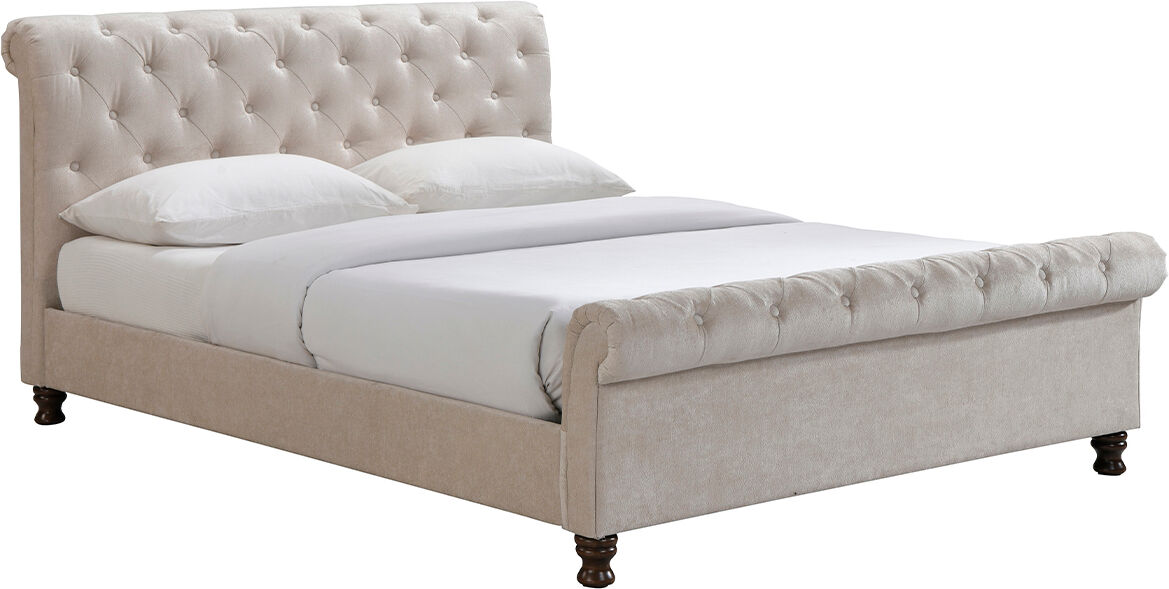 Miliboo Cama doble 160*200 terciopelo RILEY