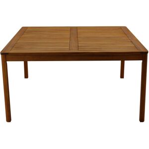 Miliboo Mesa de jardín cuadrada de madera maciza 140 cm AKIS