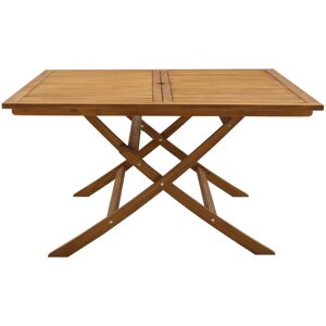 Miliboo Mesa de jardín cuadrada plegable de madera maciza 140 cm SANTIAGO