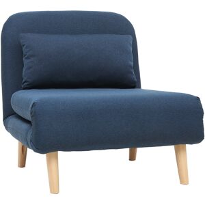 Miliboo Sillón nórdico convertible tejido azul oscuro AMIKO