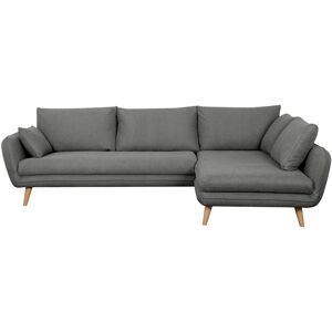 Miliboo Sofá chaise longue a la derecha estilo nórdico 5 plazas gris antracita CREEP