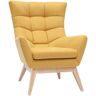 Miliboo Sillón tejido efecto aterciopelado texturizado amarillo mostaza BRODY