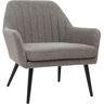 Miliboo Sillón de tejido efecto aterciopelado texturizado gris y metal GASTON