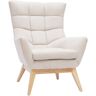 Miliboo Sillón nórdico efecto aterciopelado natural con patas de madera BRODY