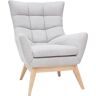 Miliboo Sillón nórdico gris claro y madera BRODY