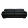 Miliboo Sofá de cuero diseño tres plazas con cabeceros ajustables negro EWING