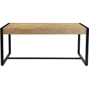 Miliboo Mesa de comedor de madera de mango maciza y metal negro 175 cm BERGEN