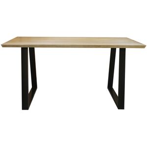 Miliboo Mesa de comedor en mango y metal negro L160 cm VIJAY