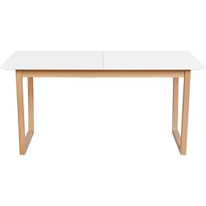 Miliboo Mesa de comedor extensible madera clara y blanco L160-240 cm LAHO