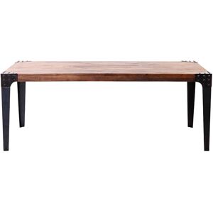 Miliboo Mesa de comedor industrial acero y madera L200 MADISON