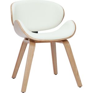 Miliboo Silla de diseño blanca y madera clara WALNUT