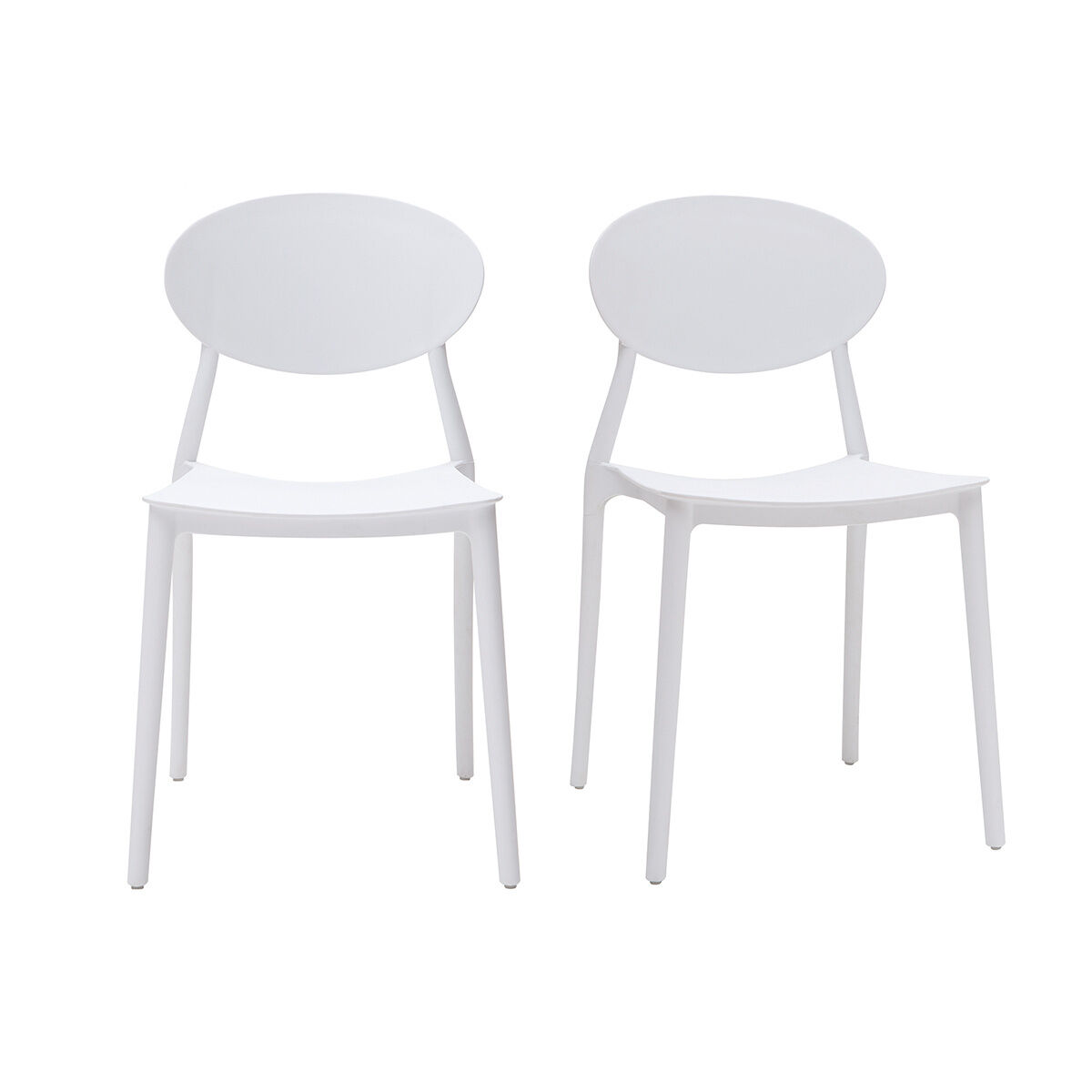 Miliboo Lote de 2 sillas modernas blancas polipropileno ANNA