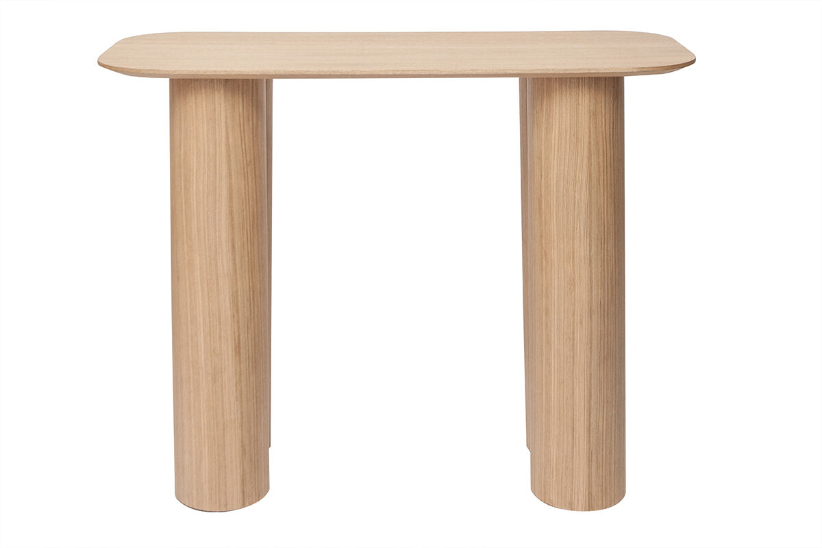 Miliboo Mesa consola de diseño de madera clara 100 cm FOLEEN