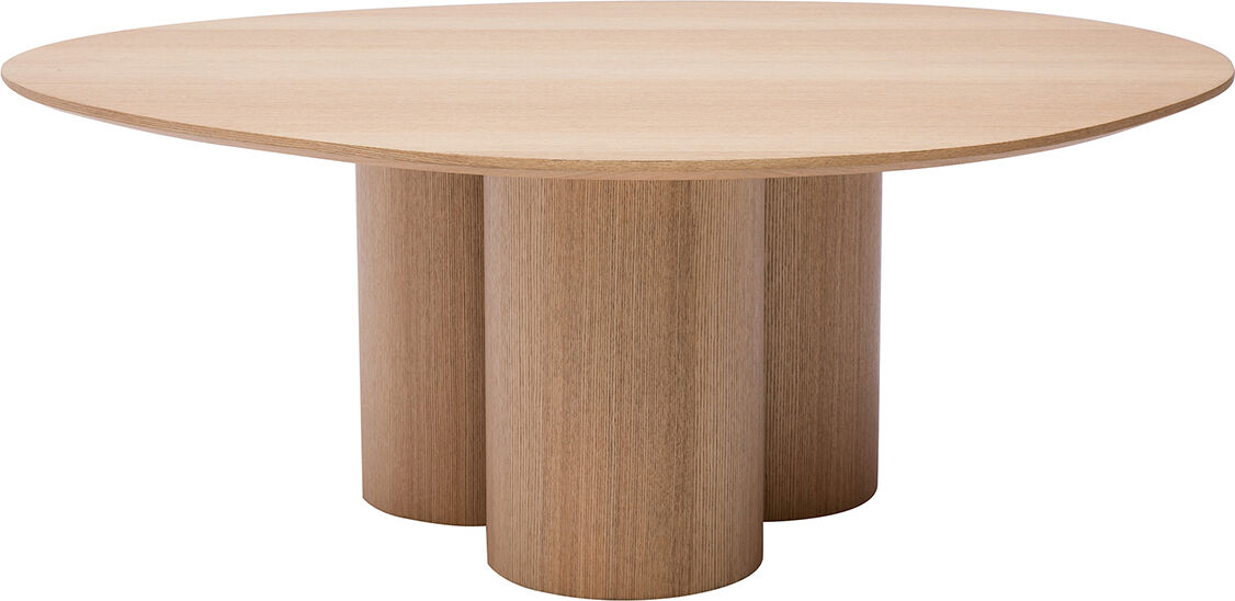 Miliboo Mesa de centro de diseño de madera clara 100 cm HOLLEN