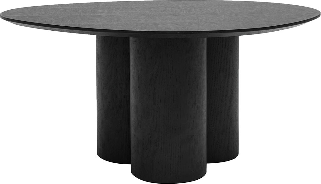 Miliboo Mesa de centro de diseño de madera negra 78 cm HOLLEN