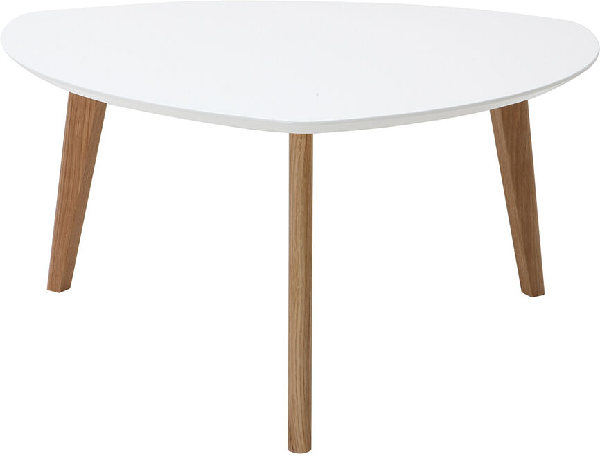 Miliboo Mesa de centro diseño blanco L80 cm EKKA