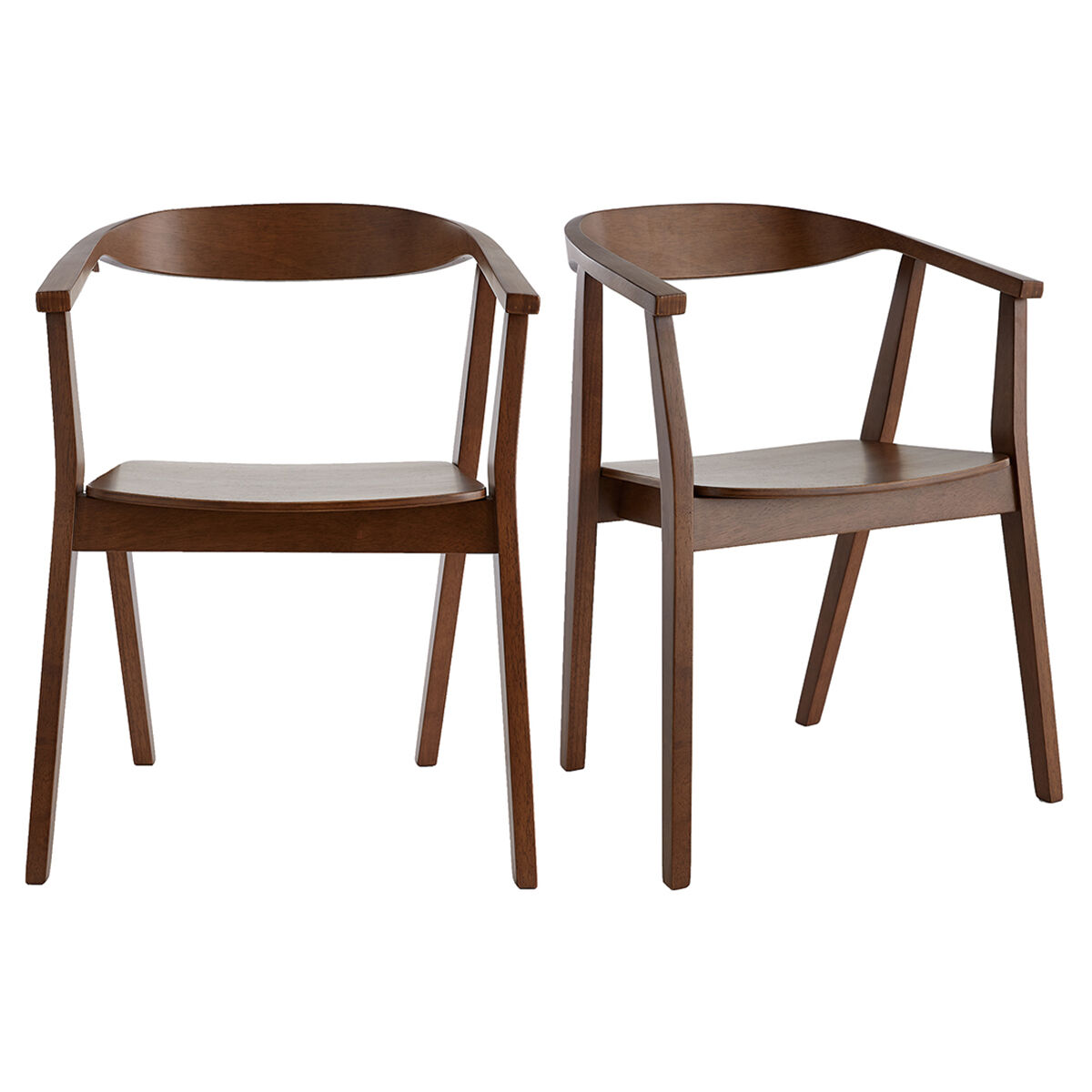 Miliboo Set de 2 sillas nórdicas de madera oscura BAHIA