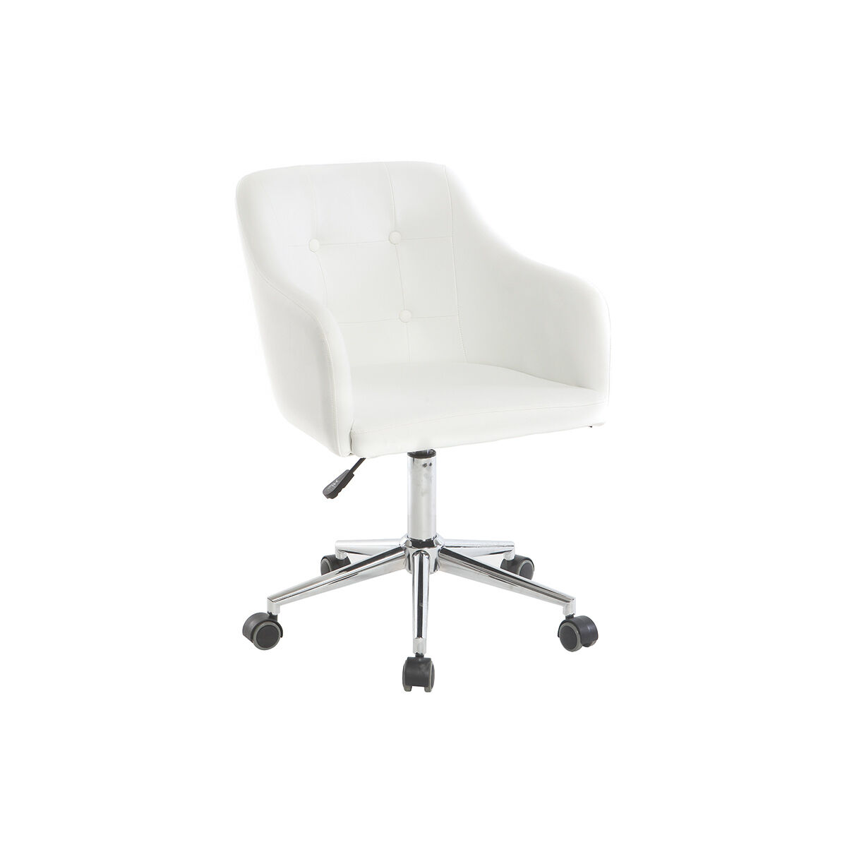 Miliboo Sillón de escritorio diseño PU blanco BALTIK