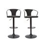 Miliboo Set de 2 taburetes de cocina ajustables negros estilo industrial BECKETT