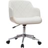 Miliboo Sillón de oficina moderno blanco y madera clara SANDRO