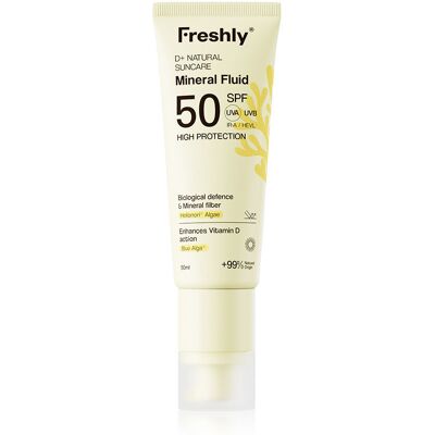 Freshly Cosmetics D+ Natural Suncare mineral fluid SPF50 50 ml Freshly Cosmetics D+ Natural Suncare mineral fluid SPF50 50 ml