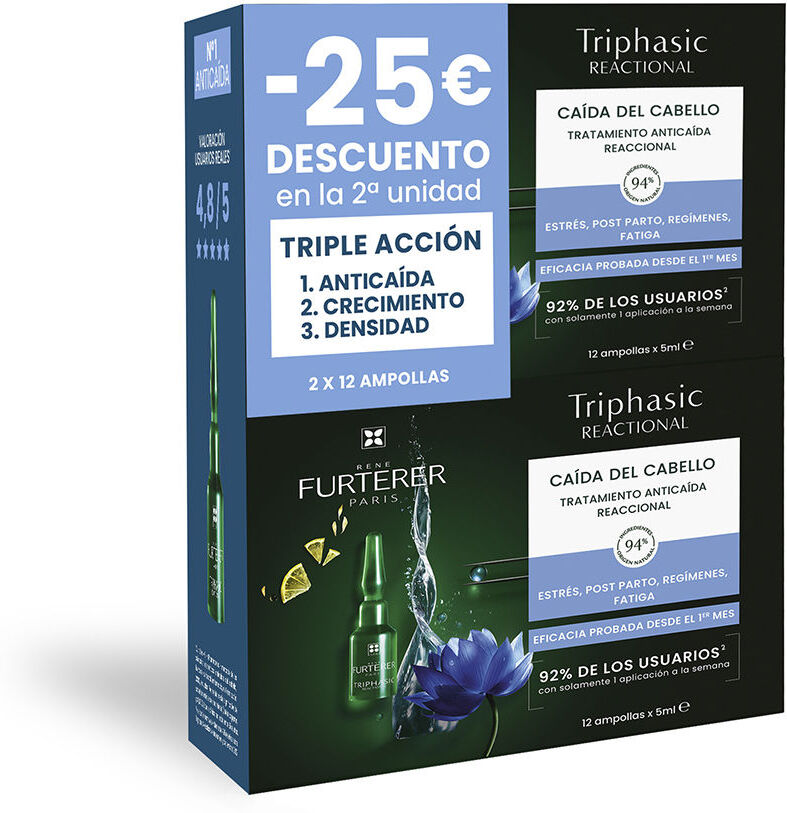 Rene Furterer Triphasic Reaccional ritual anticaída ampollas dúo 24 x 5 ml