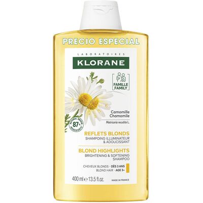 Klorane A La Camomila champú iluminador reflejos rubios 400 ml Klorane A La Camomila champú iluminador reflejos rubios 400 ml