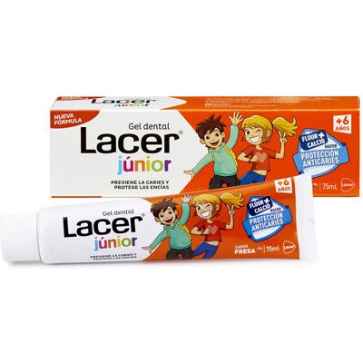 Gel dental junior Lacer - Fresa - 75ml Pasta para niños Gel dental junior Lacer - Fresa - 75ml Pasta para niños