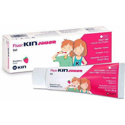 Pasta de Dientes Fluor-Kin Junior Sabor Fresa - Pasta Pasta de Dientes Fluor-Kin Junior Sabor Fresa - Pasta