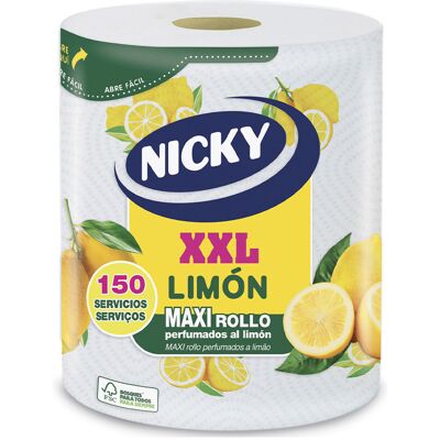Nicky Xxl Limón maxi rollo cocina perfumado 150 u Nicky Xxl Limón maxi rollo cocina perfumado 150 u