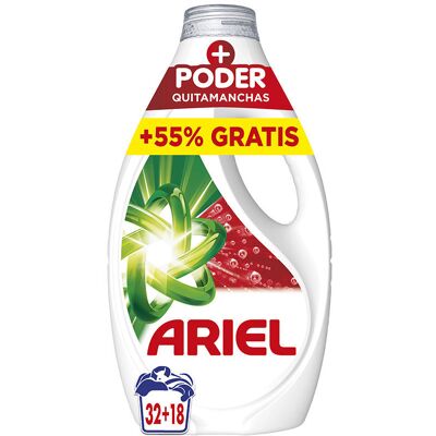 Ariel Extra Poder Quitamanchas detergente líquido 50 dosis Ariel Extra Poder Quitamanchas detergente líquido 50 dosis