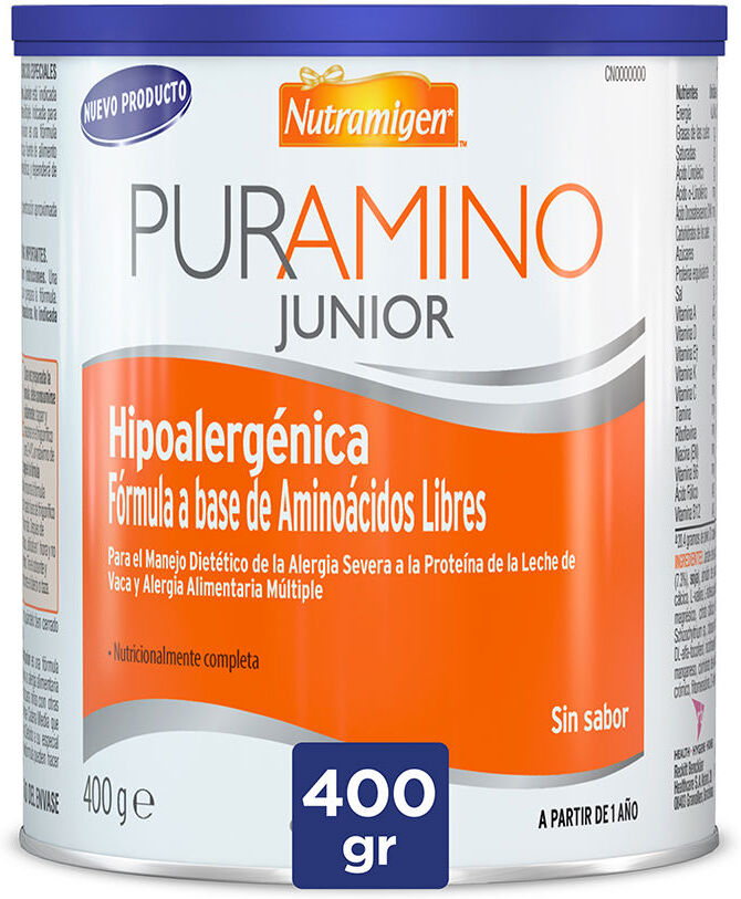 Nutramigen Puramino Junior fórmula hipoalergénica polvo 400 gr