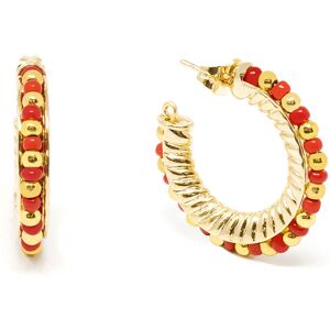 Shabama Etiopia Rojo 2CM pendientes #oro brillo 1 u