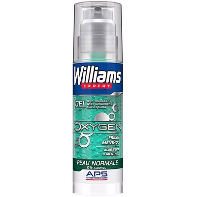 Williams Expert Oxygen 0% alcohol gel afeitar piel normal 150 ml Williams Expert Oxygen 0% alcohol gel afeitar piel normal 150 ml