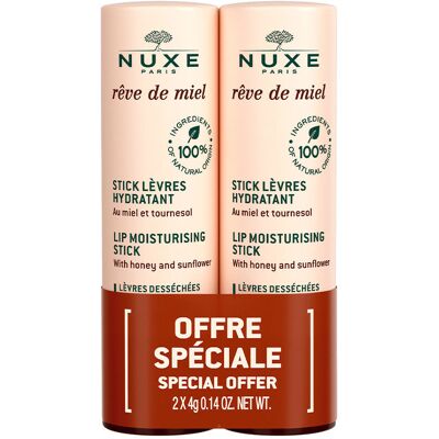 NUXE Rêve de Miel Barra Hidratante para Labios (2 x 4 g) NUXE Rêve de Miel Barra Hidratante para Labios (2 x 4 g)