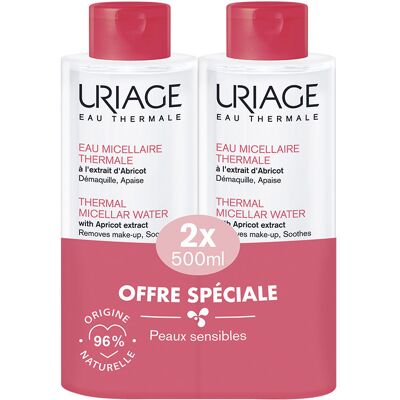 Uriage Agua Micelar Termal pieles sensibles pack 2 x 500 ml Uriage Agua Micelar Termal pieles sensibles pack 2 x 500 ml