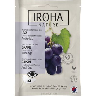 Iroha Nature Uva parches contorno de ojos 8 ml Iroha Nature Uva parches contorno de ojos 8 ml