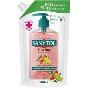 Sanytol Jabón De Manos antibacteriano cocina recambio eco pack 500 ml Sanytol Jabón De Manos antibacteriano cocina recambio eco pack 500 ml