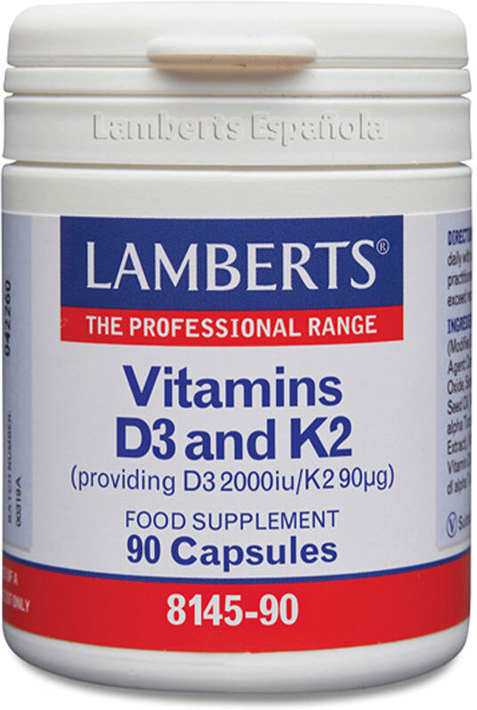 Lamberts Vitamina D3 1000 Ui y K2 90 µg 90 cápsulas