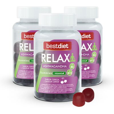 Bestdiet Mejor Dieta Relajar Gummies de Ashwagandha - Cereza - Suplemento Alimenticio Bestdiet Mejor Dieta Relajar Gummies de Ashwagandha - Cereza - Suplemento Alimenticio