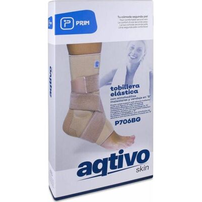 Prim Aqtivo Skin Tobillera Elástica con Almohadillas Maleolares Silicona y Vendaje en 8 L Prim Aqtivo Skin Tobillera Elástica con Almohadillas Maleolares Silicona y Vendaje en 8 L