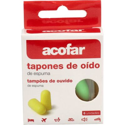 ACOFAR Tapones de Espuma para Los Oídos 6 uds ACOFAR Tapones de Espuma para Los Oídos 6 uds