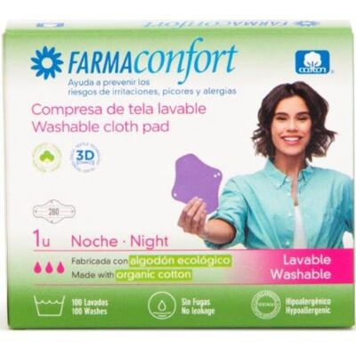 FARMACONFORT Compresa de Tela Lavable Noche 1ud FARMACONFORT Compresa de Tela Lavable Noche 1ud