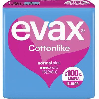 Evax Cottonlike Compresa Alas 16uds Evax Cottonlike Compresa Alas 16uds