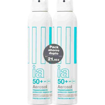 INTERAPOTHEK 50+ Aerosol Transparente Protección SPF-50+ Niños Duplo 2x250 ml INTERAPOTHEK 50+ Aerosol Transparente Protección SPF-50+ Niños Duplo 2x250 ml